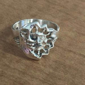 Moon and sun sterling ring
